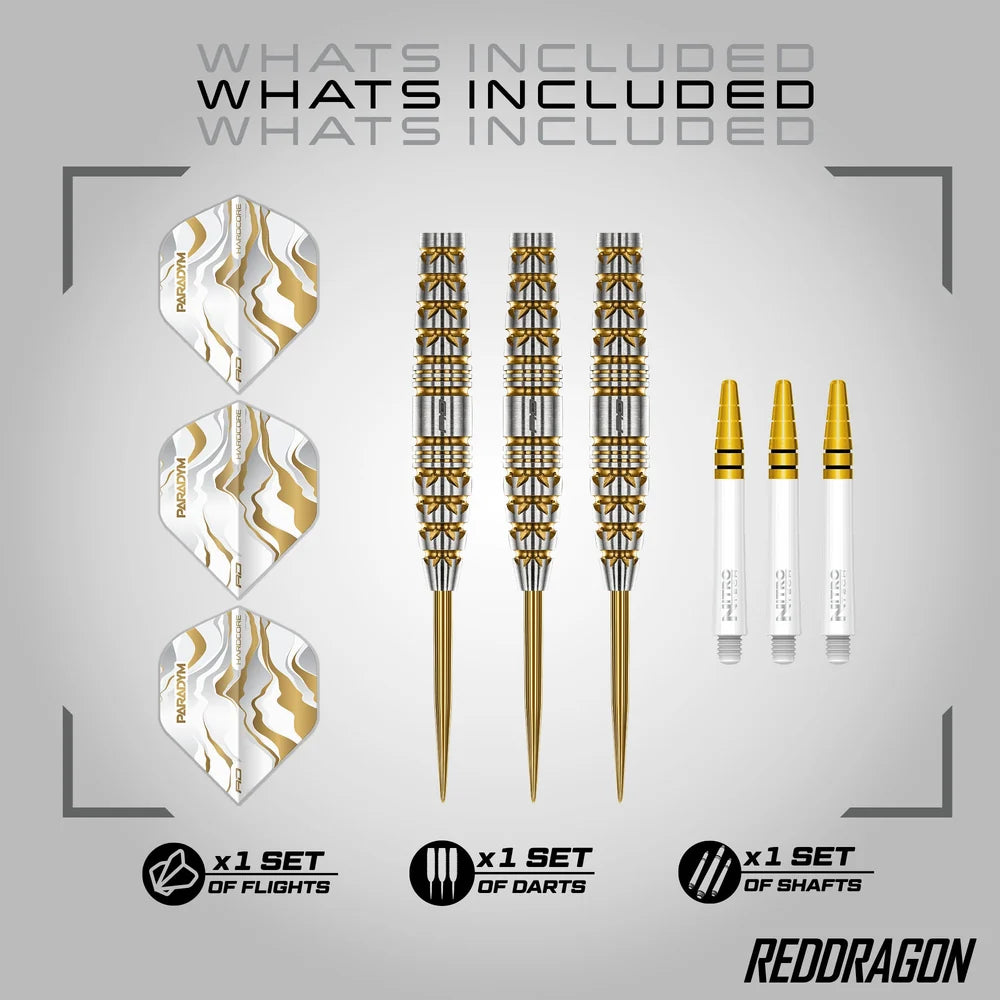 Red Dragon Paradym Gold Torpedo Darts Set