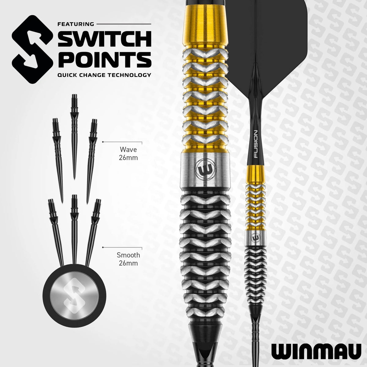 Winmau Exion 90% Switch Point Darts Torpedo