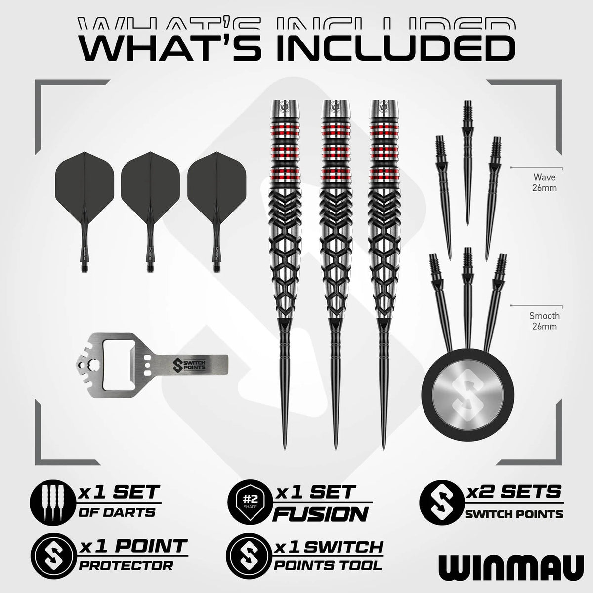 Winmau Fornax 90% Switch Point Darts Torpedo