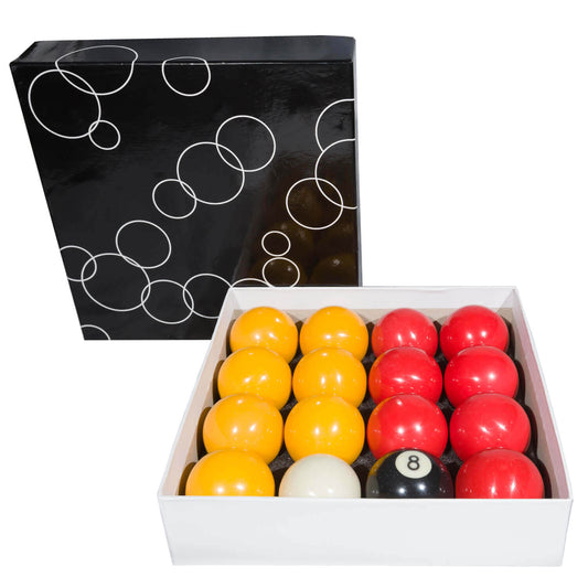 Red and Yellow 2" Pool Ball Set (1 7/8" Cue Ball)