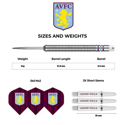 Aston Villa Tungsten Darts 24g