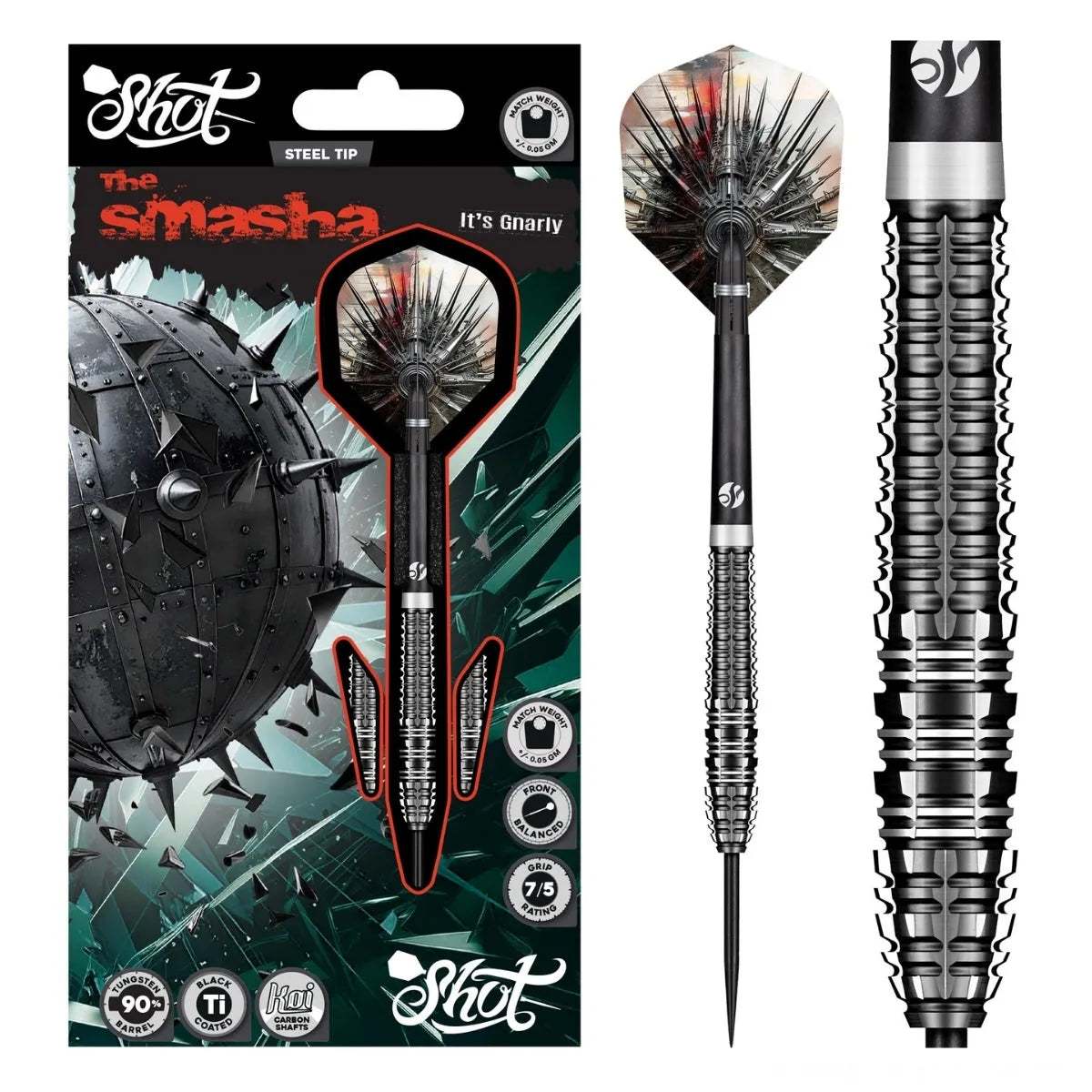 Shot AI Gnarly Smasha Steel Tip Darts Set