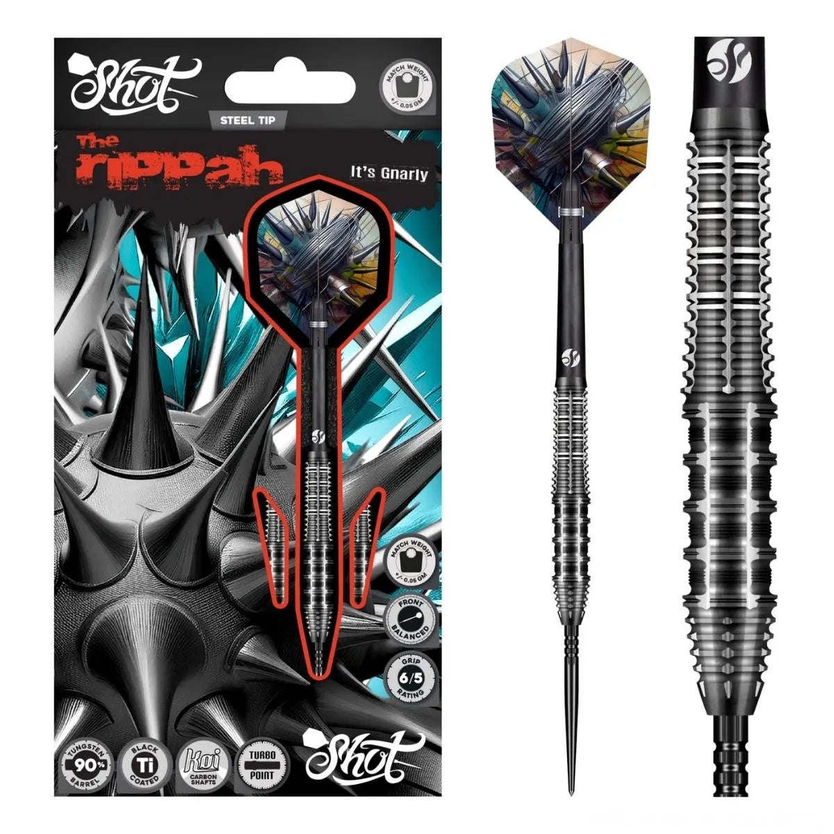 Shot AI Gnarly Rippah Steel Tip Darts Set