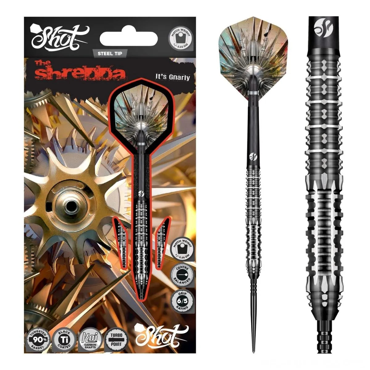 Shot AI Gnarly Shredda Steel Tip Darts Set