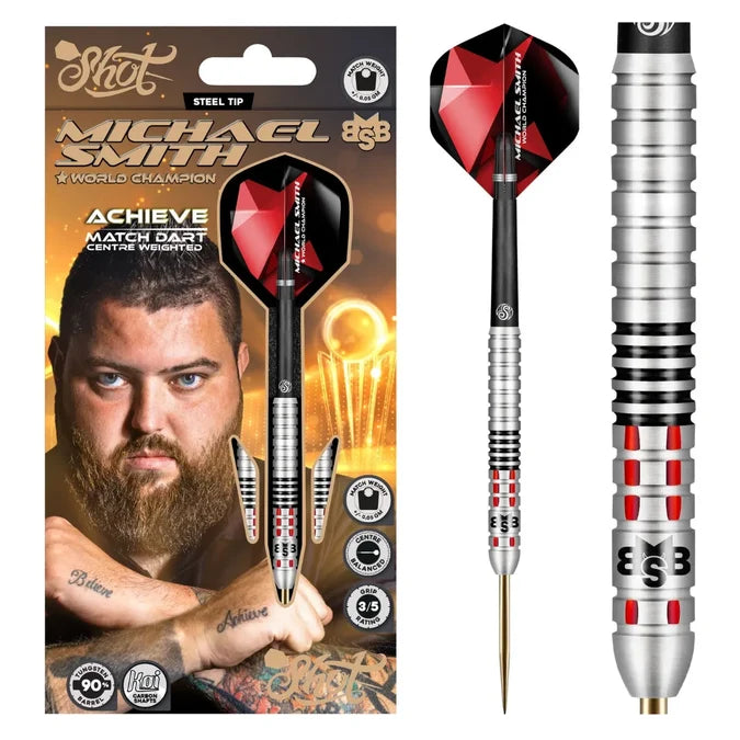 Shot Michael Smith Achieve Steel Tip Darts Set