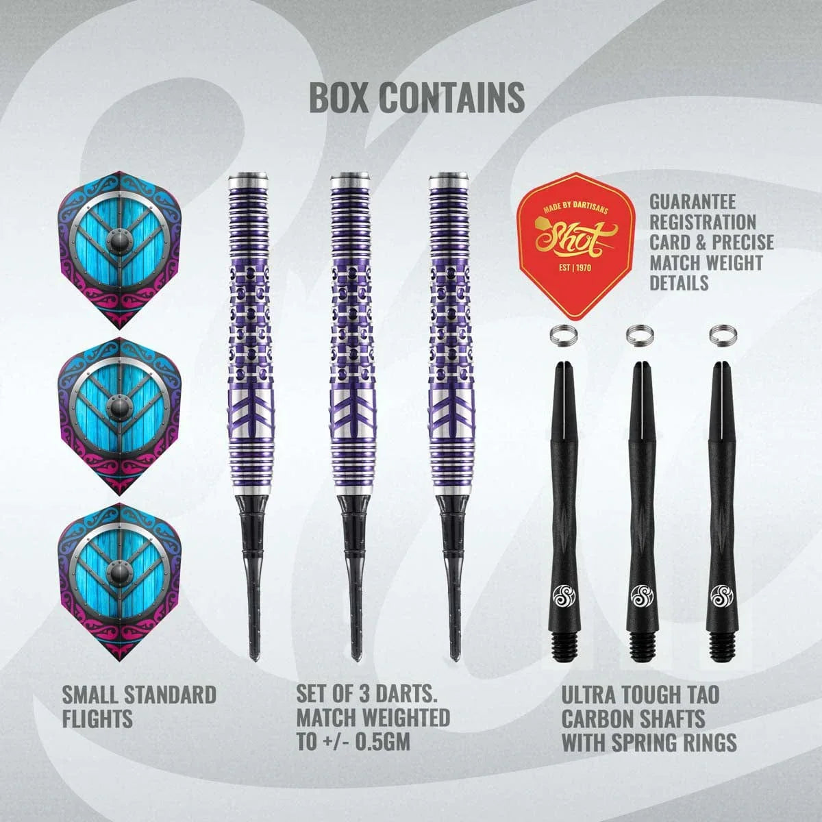 Shot Viking Shield Maiden Steel Tip Darts Set