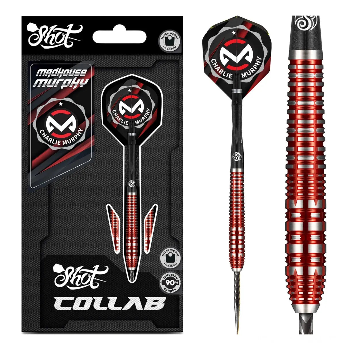 Shot Collab Charlie Murphy Steel Tip Darts Set