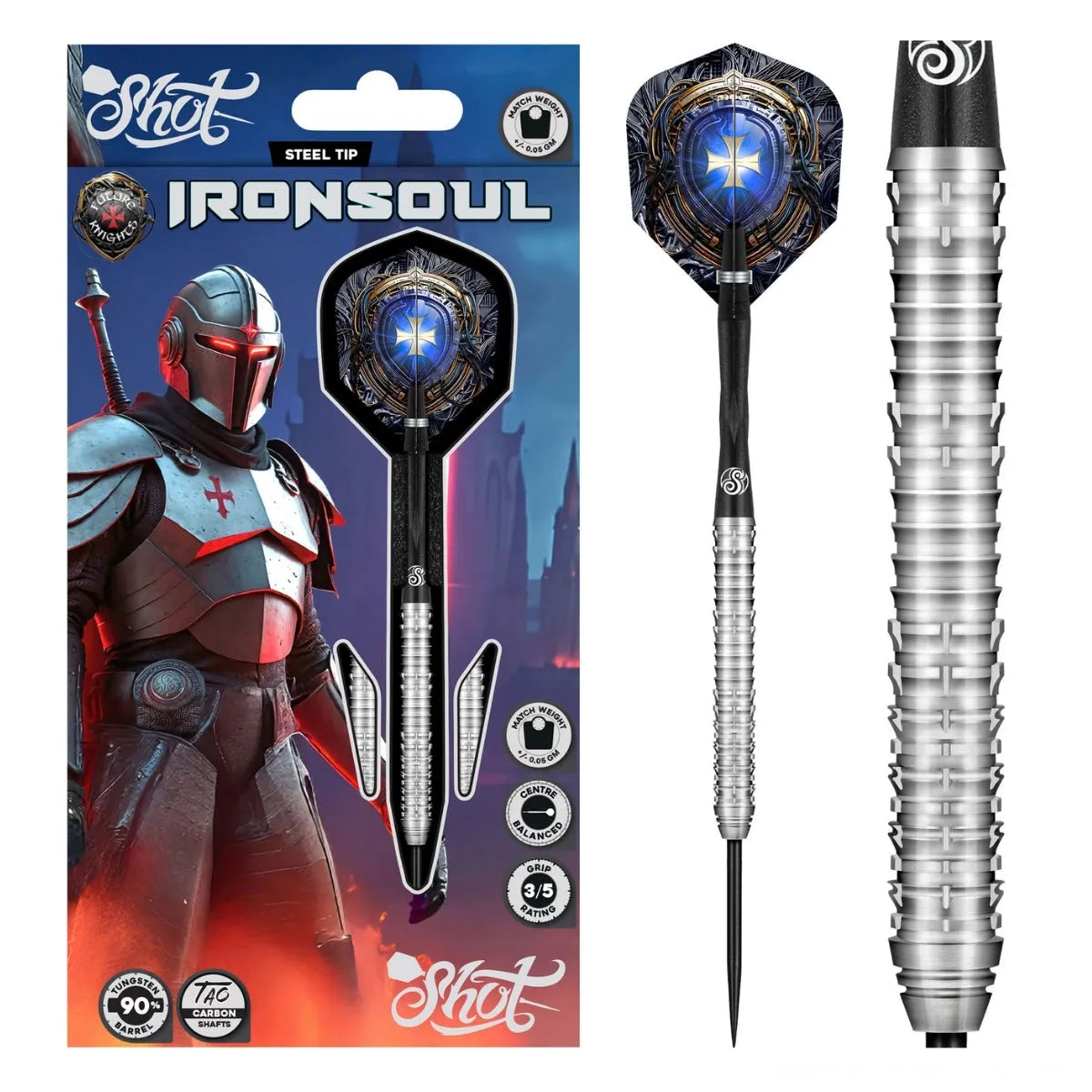 Shot Future Knights Ironsoul Steel Tip Darts Set