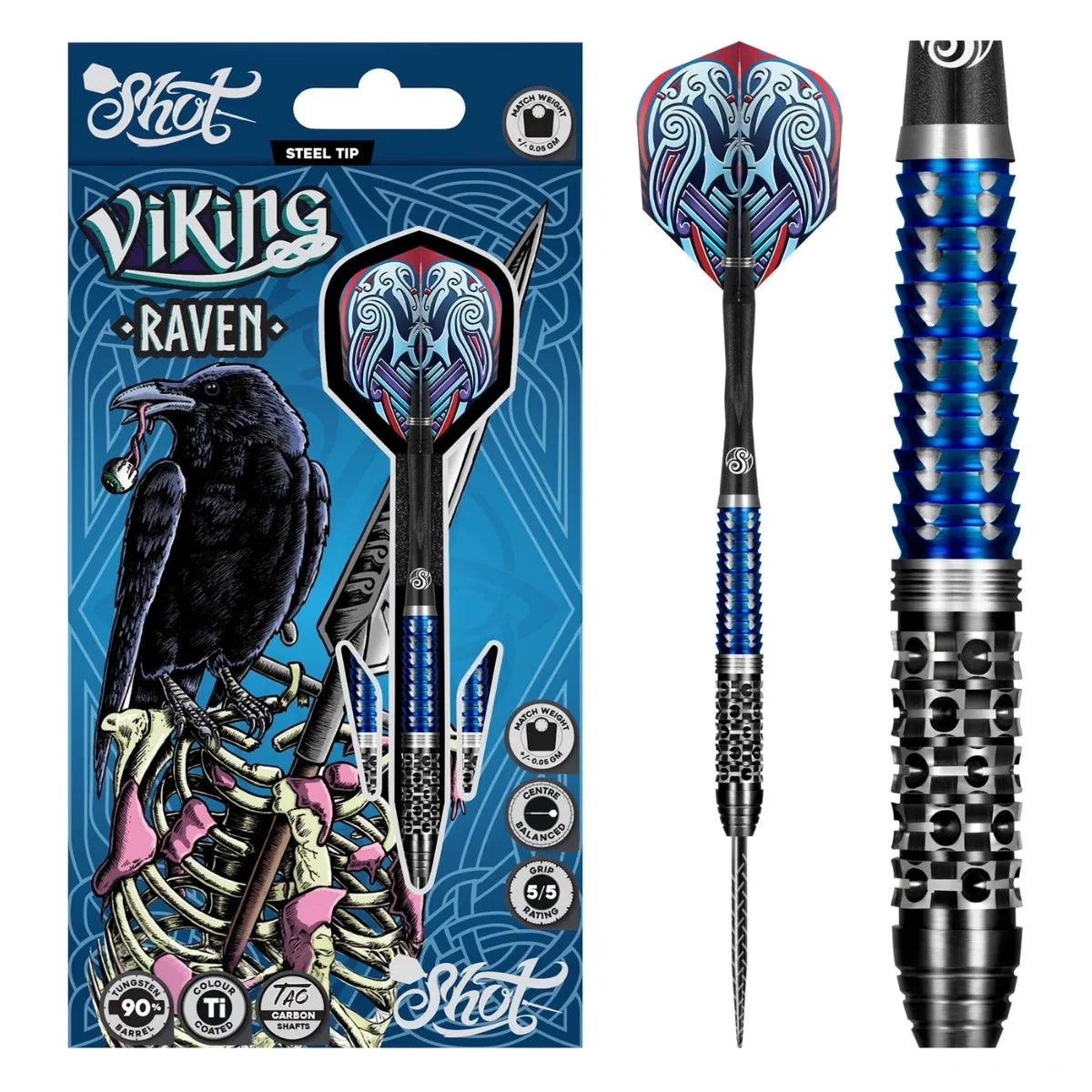 Shot Viking Raven Steel Tip Darts Set