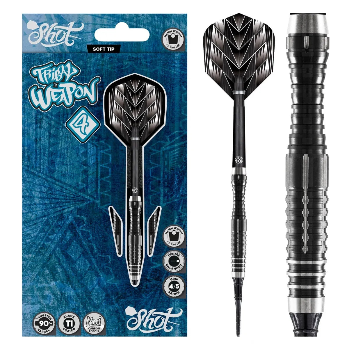 Shot Tribal Weapon 4 Series Steel Tip Darts Set