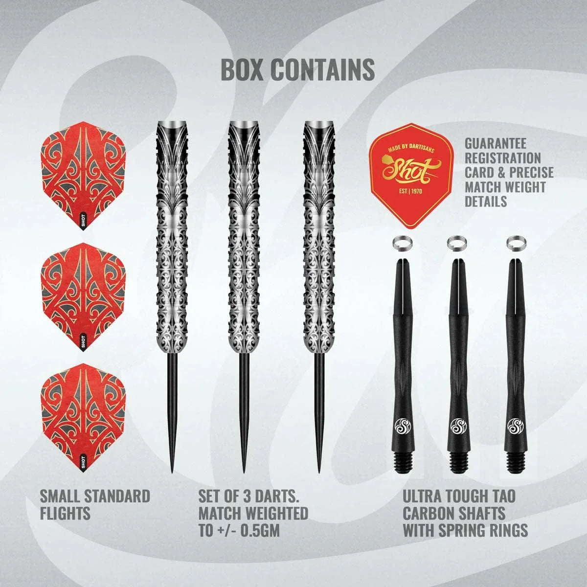 Shot Warrior Taiaha Steel Tip Darts Set