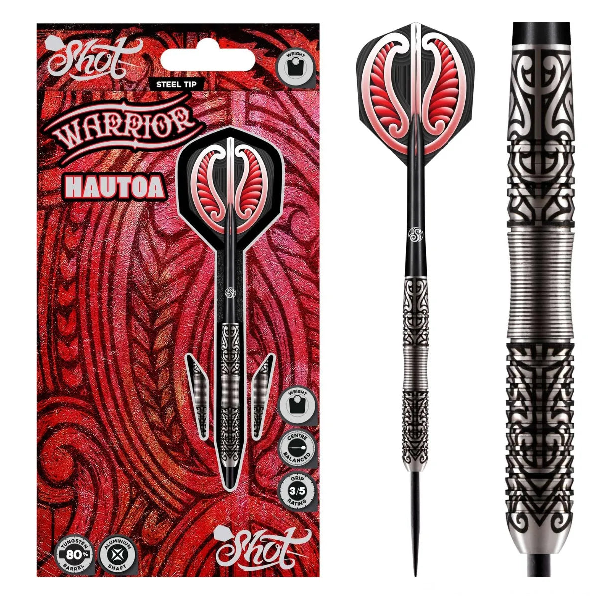 Shot Warrior Hautoa Steel Tip Darts Set