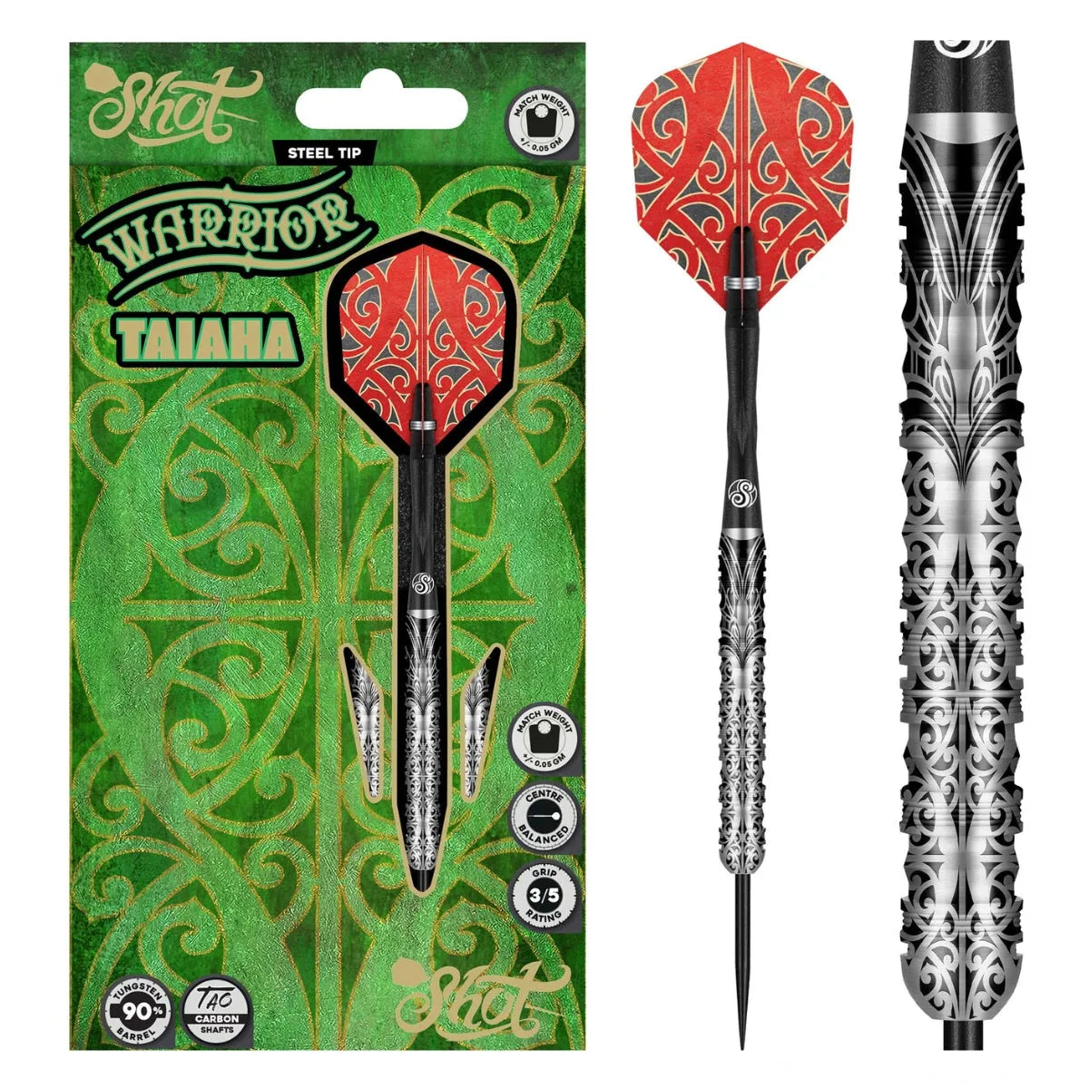 Shot Warrior Taiaha Steel Tip Darts Set