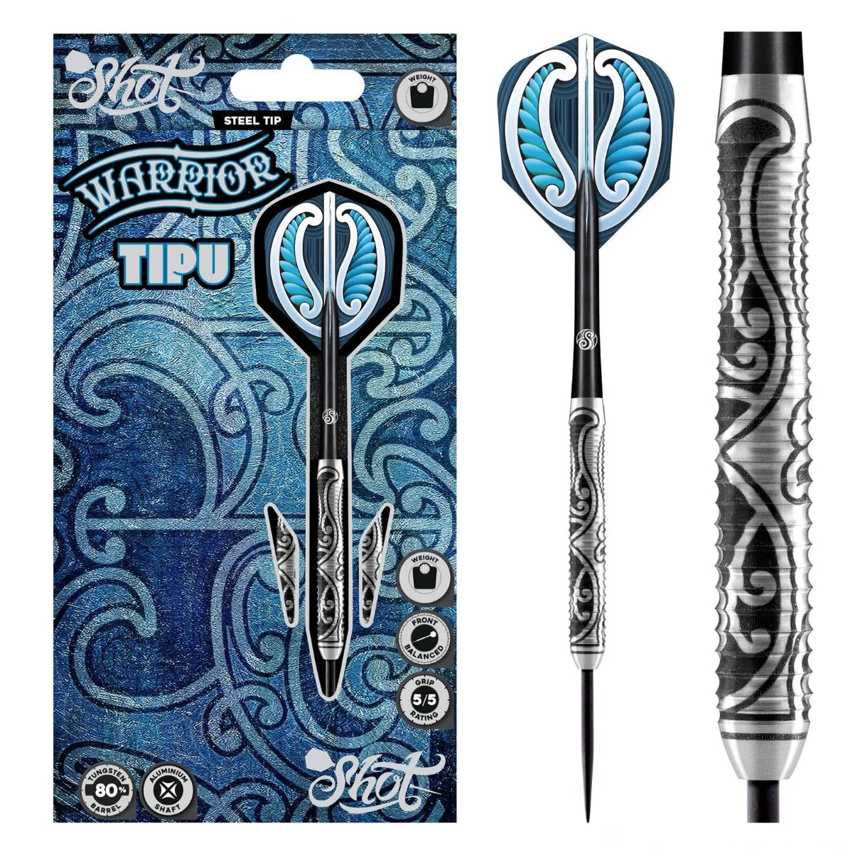 Shot Warrior Tipu Steel Tip Darts Set