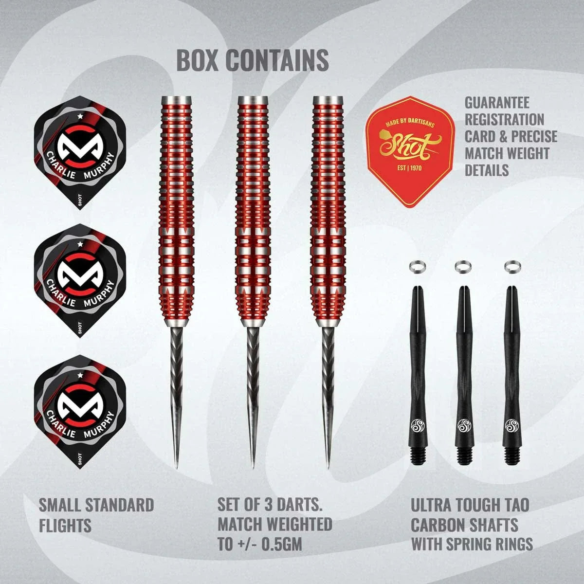 Shot Collab Charlie Murphy Steel Tip Darts Set