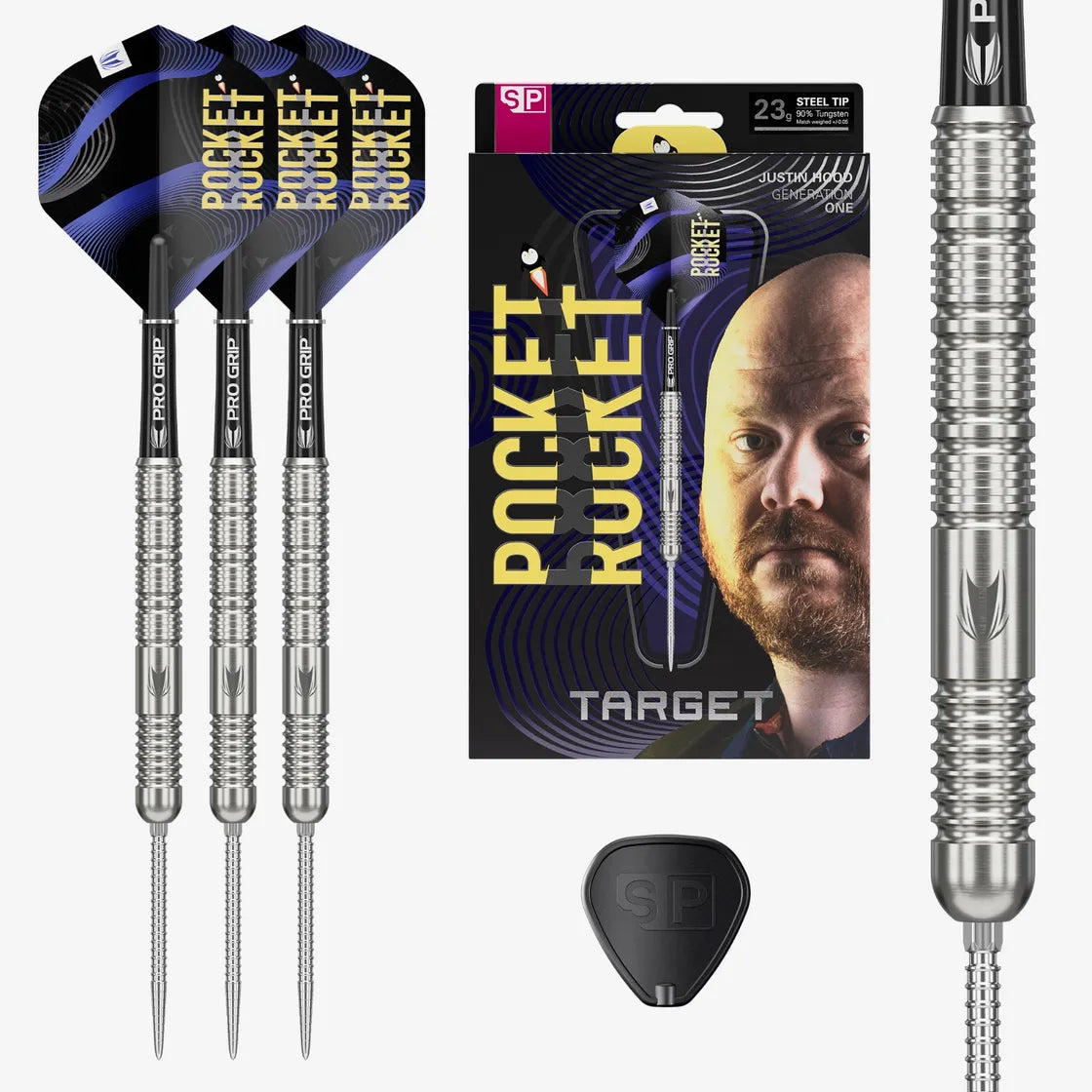 Justin Hood 90% 23g SP Steel Tip Darts