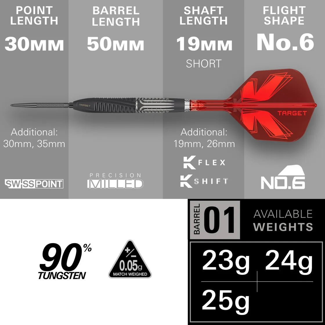 Target Shift 90% 23g SP Steel Tip Darts